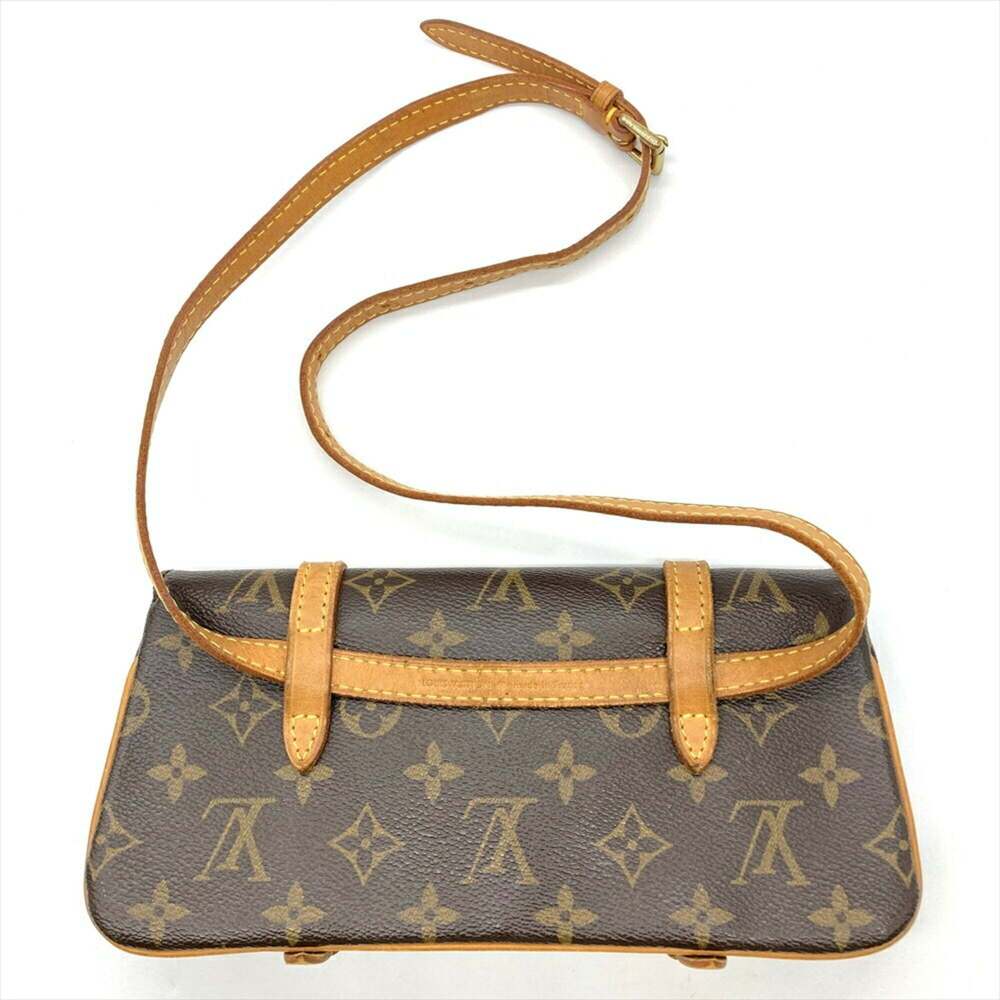 LOUIS VUITTON Authentic Brown Monogram Canvas Pochette Shoulder Bag - Picture 3 of 10